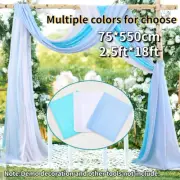 3PCS 18FT Sheer Tulle Draping Curtain Backdrop Arch Ceremony Party Wedding Decor
