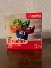 VTG Imation 1.44MB 3.5 Inch Neon Diskettes - IBM Formatted 2HD , 10 Pack