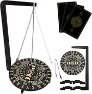 Pendulum Board with Crystal Dowsing Stand, Wooden Spiritual Practice Guide for Calming Decor