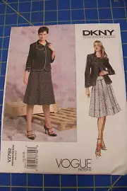 Vogue Pattern #V2792 DKNY American Designer Size 14,16,18 Misses' Jacket & Skirt