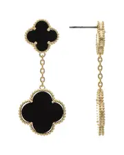 Rivka Friedman 18K PlatedOnyx Earrings