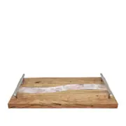 J.Elliot Home Bently 60x28cm Serving Tray w/ Handles - White