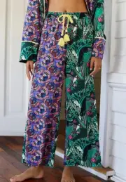 NWT Anthropologie Masha Volnova Wide-Leg Sleep Pants Pajama Lounge Pjs S New