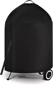 Grill Cover Weber 22 Inch Charcoal Kettle Heavy Duty Waterproof BBQ Cover Black
