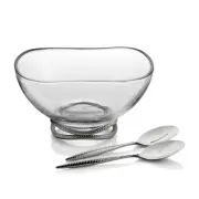Nambé Braid Glass Salad Bowl w/ Servers (MT0777)