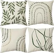 Decorative Throw Pillow Covers 4 Pack Pillowcover 18x18 Soft Cushion Valentine's Day pillowcovers Monthers Day Personalized Home Sofa Bed car Coach arm-Chair (Green)