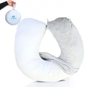 - Travel Neck Pillow - U Shaped 13x11 Inch - Polyester Fill - Removable Gray ...