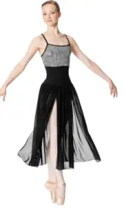 Lulli Adult Dance Pull-On Ballet Skirt for Women -Black Size M/L - NWT