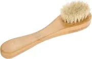 Wooden Face Care Cleaning Brush, Natural Bristles Exfoliator Brush Dry Wood Handle Facial Cleanser Massager Wet Brushing Bath Body Exfoliating Skin Scrub Cleaner for Makeup Skincare Removal