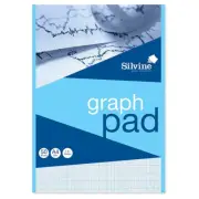 Silvine A4 Graph Pad 90gsm 1-5-10mm 50 Sheets Data Pad (A4GP) Brand New