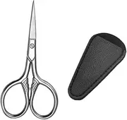 FOMIYES 1 Set Portable Beard Scissors with PU Cover Durable Trimming Scissors for Home Salon Use for Mens Grooming DIY Hair Care