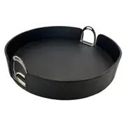 Leatherkart Leather Tray with Stirrups (Small) - Black