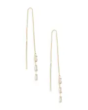 Ettika Triple Baguette Chain Threader Earrings