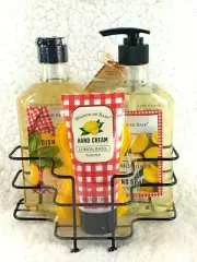 5 PIECE MAISON DE BASE LEMON BASIL HAND SOAP/HAND CREAM/DISH SOAP Caddy