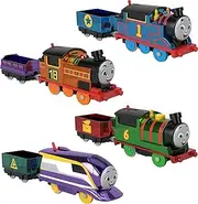 Thomas & Friends Toy Train 4-Pack with Thomas Nia Percy & Kana Motorized Engines for Preschool Kids Ages 3+ Years
