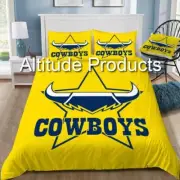 Nth Qld Cowboys Logo Doona / Duvet Cover and 2 Pillow Slips