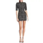 NEW Alice + Olivia Inka Strong-Shoulder Mockneck Dress