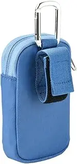 MP3/MP4 Portable Storage Bag with Buckle Dustproof with Convenient Clear Window for Direct Operation Blue