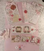 Set Of 8 Handmade Ephemera Embellishments For Junk Journals Scrapbooking