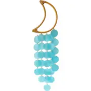 LVD Bamboo/Capiz Moon Dreamcatcher Leaf Home Hanging Decor 23x7cm Sky Blue