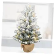 3ft Christmas Tree,Artificial Snow Small Pine Christmas Tree,Pre-lit Mini