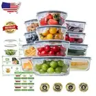 Durable Borosilicate Glass Meal Prep Containers - 24-Piece Set, Safe & Stylish