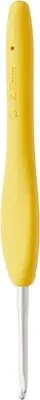 CLOVER 1041/C Yellow Amour Crochet Hook, Size C, 2.75mm