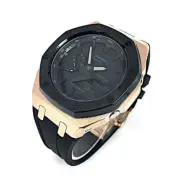 Casio GA2100 Casioak Mod Royal Oak G-Shock GA-2100 Rose Gold Black Bezel Watch