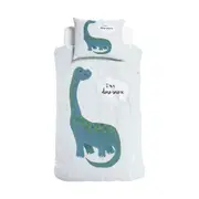 Little Monster I'm a Dino-Snore Kids Quilt Cover Set - Single Bed Size