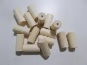 20pcs 40mm x 18mm Column Wooden Cylinder Hole 5mm Tube Beads Unpainted A23