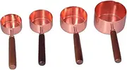 Measuring Cups and Spoons Set, Elegant 4-Piece Measuring Cups and Spoons Set with Copper Plated Handle, Essential Baking Tools for Home Chefs, Ideal for Cooking Baking Adventures