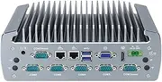 Fanless Industrial Computer, Mini PC, I5 6200U, Windows 11/ Linux Ubuntu, HUNSN IX06, 4PIN Phoenix, 10PIN GPIO Phoenix, HDMI, VGA, 2 x LAN, 6 x COM, 2 x SIM Slot, 9 to 36V, 32G RAM, 256G SSD, 1TB HDD