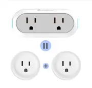 Dual Socket Capsule Smart WiFi Plugs Dual Outlets Alexa Google ITFFF SmartThings