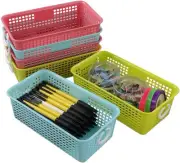 Kekow Plastic Countertop Storage Baskets Organizer, small, pink, green, blue