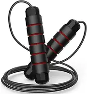Jump Rope for Speed Training, Endurance Workouts, and Fitness Gym - Tangle-Free Design with Ball Bearings for Rapid, Smooth Spins - 6" Memory Foam Handles for Comfortable Aerobic Exercise - Basic Standard Included