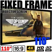 110" Inch Fixed Frame Aluminum Projector Screen 3D Home Theatre HD TV Projection