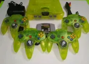 Nintendo 64 N64 Funtastic Extreme Green Console Lot Bundle 4 Controllers 1 Game