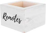 Parliky Space-saving Wooden Tv Remote Control Organizer Desk Storage Basket for Home