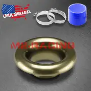3" Bronze Short Ram Air Intake Turbo Horn Aluminum Velocity Stack Silicone Hose