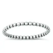 Dot Band Ring Genuine Sterling Silver 925 Oxidized Face Height 1.6 mm Size 3.5