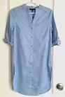MELISSA PAIGE Light Blue Stretch Cotton Tunic Top Shirtdress Sz XS 2