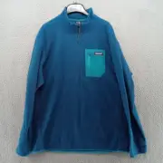 Patagonia Jacket Mens XXL Blue R1 Air Zip Neck 1/2 Zip Pullover Zig Zag Fleece