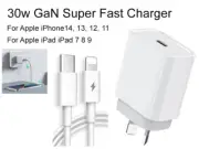 SAA USB-C 30W Fast Charger Wall Adapter 1M/2M Cable for iPhone 14 14 Pro Max