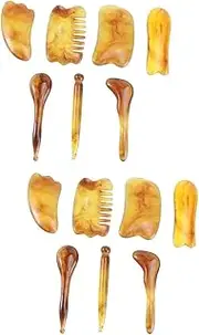 BUTIFULSIC 14pcs Massage Scraping Tool Set Multi-purpose Gua Therapy for Face Neck Smooth Material for Safe Use for Relaxation and Muscle Relief
