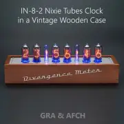 Nixie Tube Clock IN-8-2 in Vintage Wooden Case 12/24H Slot Machine FREE SHIPPING