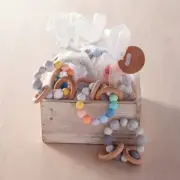 Mud Pie E1 Classic Layette Natural Wood & Silicone Teether BPA Free 12600112