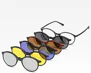 [KOIAMVZW] 6 in 1 Men Women Polarized Optical Magnetic Sunglasses Clip Magnet Clip on Sunglasses on Sun Glasses Frame