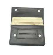 Premium Soft Black Leather Cigarette Rolling Tobacco Pouch Case Organizer