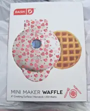 NEW Dash Mini Heart Decor Waffle Maker Breakfast Ice Cream Waffle Kids Fun