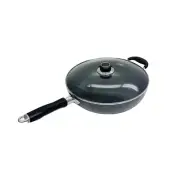 12.5" Nonstick Wok Pan W/ Lid Deep Frying Pan W/ Handle,Skillet,Dishwasher Safe